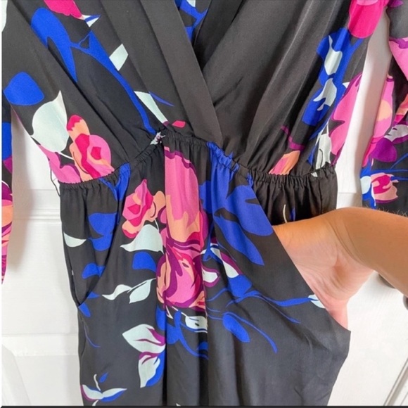 {SOLD} YUMI KIM ANTHROPOLOGIE Revolve Floral Long Sleeve Mini Dress Silk XS Pink - Picture 7 of 7